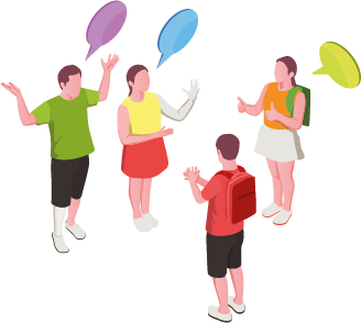 Persona diversas interactuando